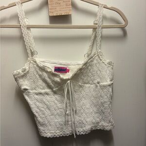 Edikted White Lace Crop Top